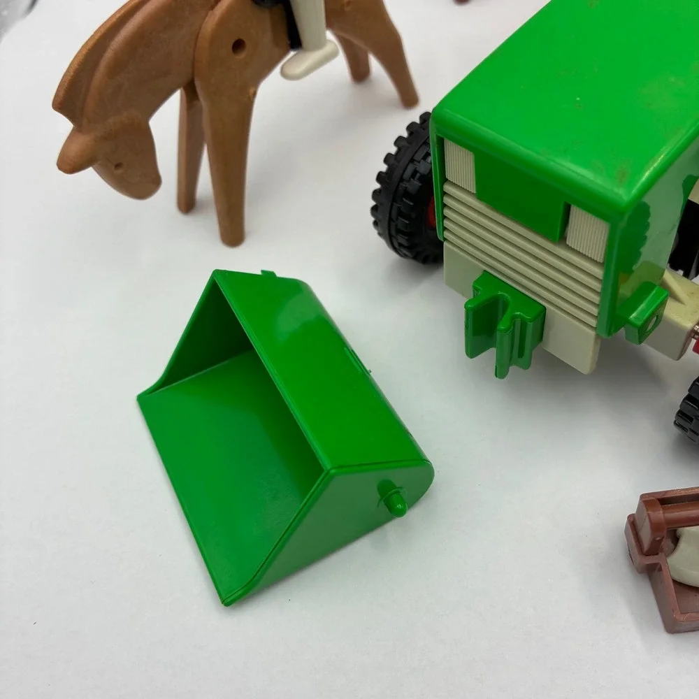 Vintage 1970s Playmobil Farmer Super Deluxe Set 1504 Geobra Tractor Trailer Pen